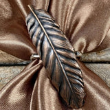 Copper Etched Leaf Western Scarf Slide or Tee Clip