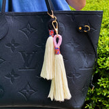 Maya Bay Tasseled Key Chain Bag Charm Lavender