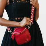 Ellie Boho Tapestry Strap Crossbody Bag Red