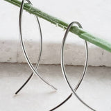 Sterling Silver Infinity Wishbone Threader Hoop Earrings