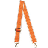 Orange Greek Key Adjustable Detachable Crossbody Bag Purse Strap