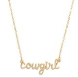 Cowgirl Cursive Necklace – 18K Shiny Gold