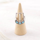 Turquoise & Silver Western Buckle Stretch Ring