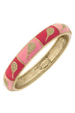 Elena Green Tennis Racket Enamel Hinged Bangle