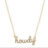 Howdy Cursive Necklace – 18K Shiny Gold