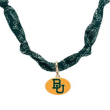 Baylor Bears Green Paisley Bandana Scarf Necklace