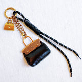 Sassy Luxe Purse Bag Charm Keychain Black