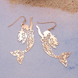 Siren Song Mermaid Flower Earrings Gold