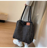Leopard Print Shoulder Slouchy Tote Bag