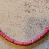 Rubber Heishi Disc Layering Necklace Red