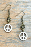 Mirabella Peace Sign Drop Earring | Bronze | Dylan Designs