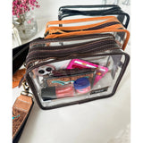 Darla Clear Wristlet Tooled Strap Western Purse Tan Festival Concerts Stadiums