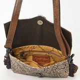 Axis Hide Fringe Handtooled Leather Crossbody Western Cowgirl Rodeo