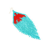 Thunderbird Soar Beaded Drop Earrings in Red & Turquoise