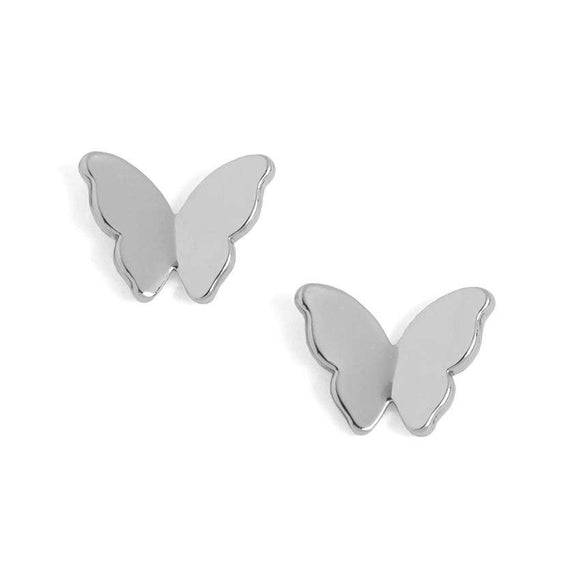 Butterfly Stud Earrings - Silver