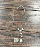White Turquoise Y-Necklace – Western Boho Drop Necklace
