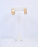 Bobbie Pearl Hoop Earrings – Matte Gold