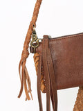 American Darling Mini Brown Leather Braided-Strap Crossbody