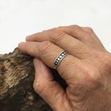 Artisan Sterling Silver Moon Phases Band Stacking Ring