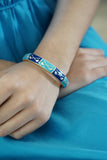 Elena Blue Golf Club Enamel Hinged Bangle