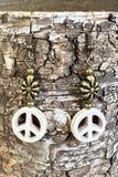 Mirabella Peace Sign Drop Earring | Bronze | Dylan Designs