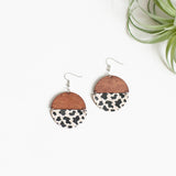 Georgia Hinged Dangle Earring Cow Print Western
