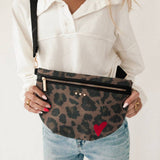 Colby Canvas Printed Crossbody Bum Bag | Leopard