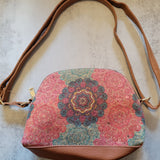Floral Medallion Print Dome Cork Crossbody Bag – Eco-Friendly