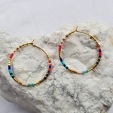 Boho Colorful Gold Beaded Earrings