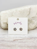 Kids Clip On Sports Stud Earrings Soccer