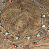 Sterling Silver White Howlite Multiple Station Circle Necklace