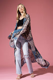 Monterey Damask Print Kimono