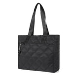 Harper Tote Bag Quilted Puffer with Heart Bag Charm Black