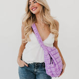 Carmen Quilted Hobo Tote Bag | Lilac