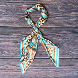 Paisley Wild West Print Silky Wild Rag | Khaki/Jade