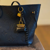 Sassy Luxe Purse Bag Charm Keychain Black