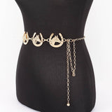 Horse Head Western Chain Belt – Gold
