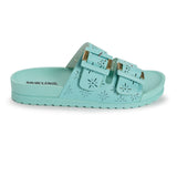 MUK LUKS Women's Grand Cayman Perforated Sandal | Adjustable Strap Flat