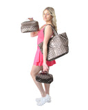 The Debra Diamond Quilted Nylon Tote Bag Coca Mocha
