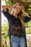 High-Low Crochet Cover-Up – Black