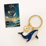 Celestial Whale Enamel Keychain & Bag Charm