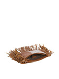 Brown Vegan Cowhide Fringe Crossbody Bag | Western Hair-On Shoulder Bag
