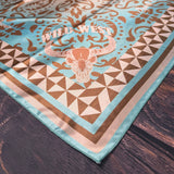 Paisley Wild West Print Silky Wild Rag | Khaki/Jade