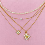 Sweet Daisy Necklace Pink