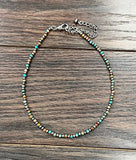 Navajo-Style Round Gemstone Western Bead Necklace – Adjustable 15–20"