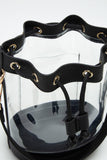 Clear Crossbody Stadium Bucket Bag Black