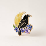 Raven Hard Enamel Lapel Pin – Edgar Allan Poe Gothic Halloween