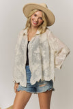 Butterfly Embroidered Sheer Gauze Blouse
