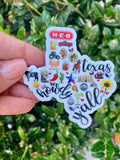 Texas State Symbols Sticker HEB Longhorn Bucees