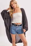 Boho Open Front Kimono Cardigan | Ash | S, M & L | C03259
